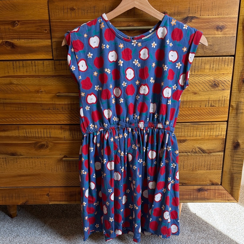 Cynthia Rowley Navy Dress with Red & White Apple Print